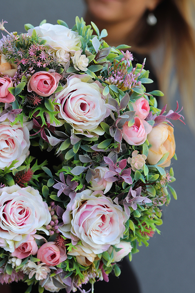 Angela, uroczy kwiatowy wianek, śr.29cm 