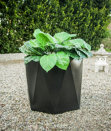 Ceres, geometryczna donica, czarna, wys.50xśr.57cm