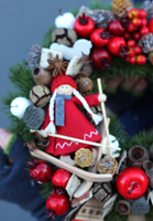 Narciarze 2 świąteczny wianek / stroik śr. 27cm