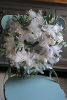 Biella, wielkanocny wianek z białych piór, śr.40cm