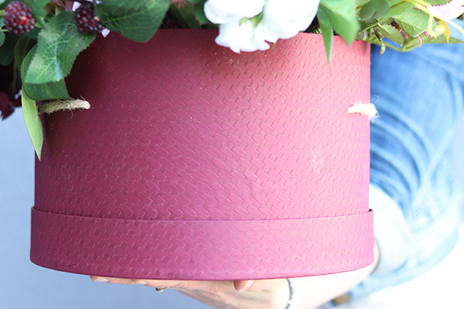 flowerbox w bordowym pudełku, Playa del Carmen, wys.45cm