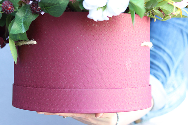 flowerbox w bordowym pudełku, Playa del Carmen, wys.45cm