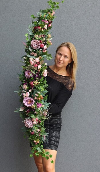 fioletowa girlanda kwiatowa, Moko Fiolettina, dł.150cm   