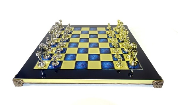 ekskluzywne klasyczne szachy metalowe, Staunton, wym.36x36cm 