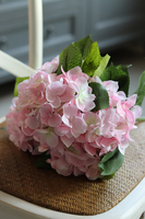 bukiet hortensji na piku, róż-krem, 5szt. dł.44cm