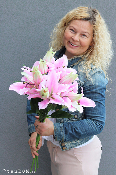 bukiet lilii Misella, różowe, 6szt, dł. 70cm