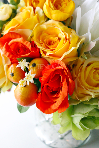 dekoracja kwiatowa / bukiet Pomarańczowa Energia wys.35cm, szer. 40cm