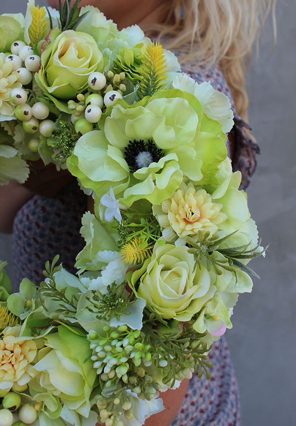 elegancki letni wianek Zielony Ogród, śr.28cm