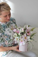 Pani Wiosna, kompozycja kwiatowa / bukiet / flowerbox, wys.38cm