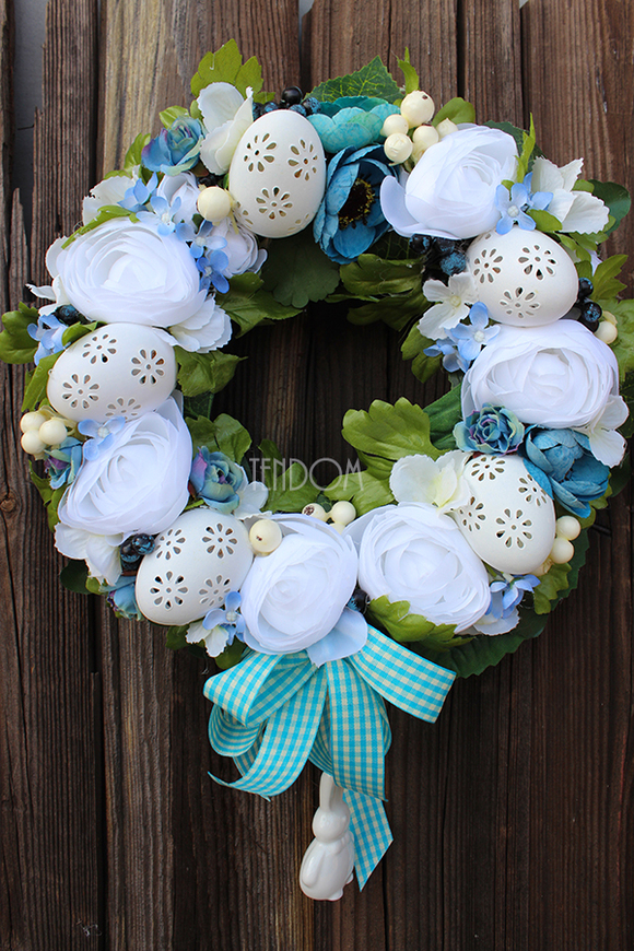 uroczy wianek Niebieska Wiosna, śr.30cm