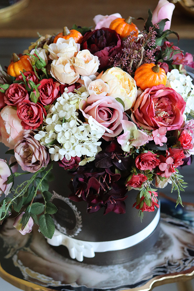 Autumn Flowers, box jesienny z dyniami, wys.44cm   