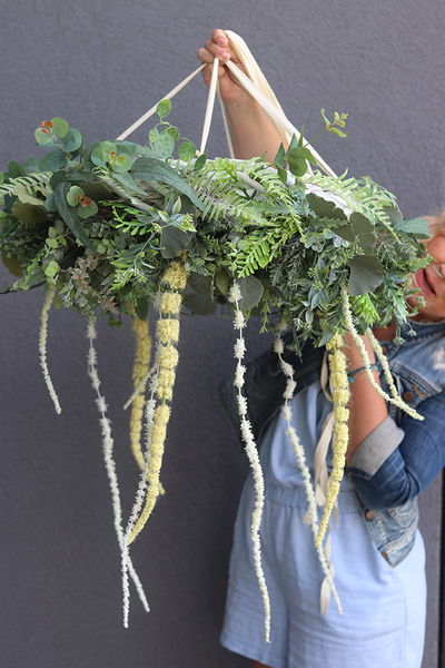 duży sufitowy wianek, Zielona Łąka, śr.70cm