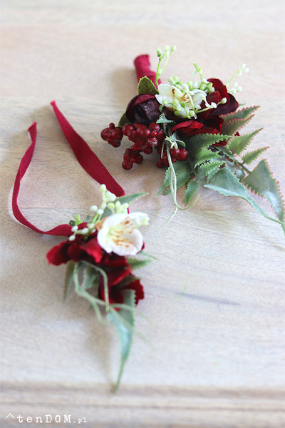 Kreonna, butonierka, biżuteria kwiatowa, dł.15cm