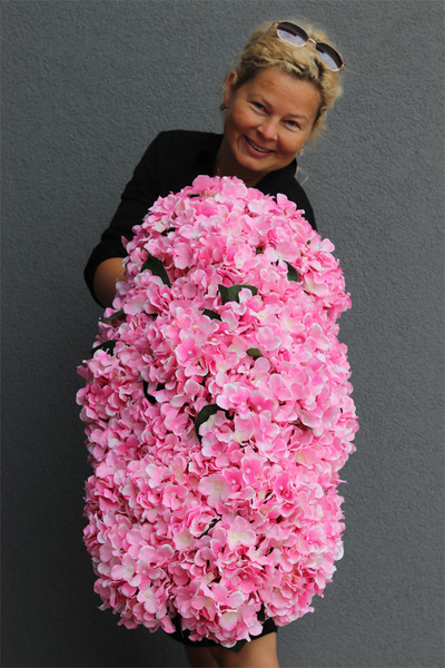 bogaty kosz z hortensjami Provance Pink, wym.34x86cm 