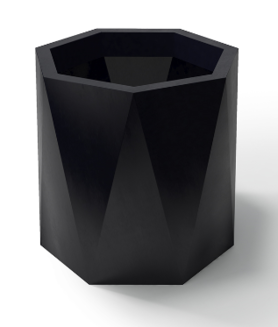 Ceres, geometryczna donica, czarna, wys.70xśr.75cm