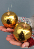 Złote Jabłka, komplet 6 - ciu zawieszek, śr.7cm