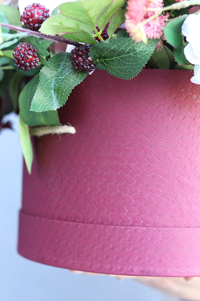 flowerbox w bordowym pudełku, Playa del Carmen, wys.45cm