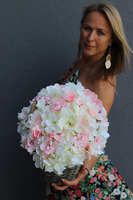 kosz z hortensjami Milena, wym.32x40x30cm