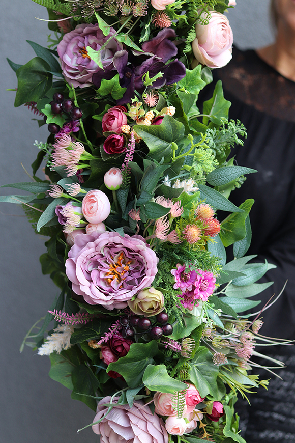 fioletowa girlanda kwiatowa, Moko Fiolettina, dł.150cm   