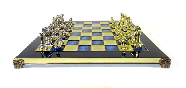 ekskluzywne klasyczne szachy metalowe, Staunton, wym.36x36cm 