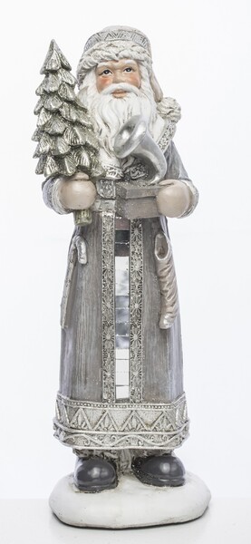 Mroźny Las, figurka świąteczna, Mikołaj z Choinką, wym.22x8.5x7cm