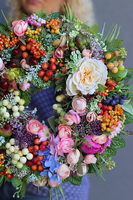 barwny wianek Biały Kwiat Fruito 2, śr.38cm