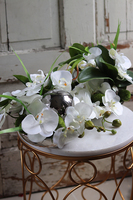 kompozycja kwiatowa Dekoria Silver Mini w srebrnej misie, wys.22cm