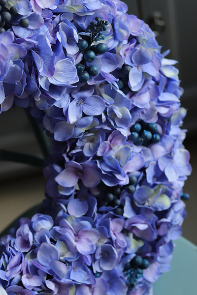 Fioletowa Hortensja Benicja, ogromny wianek, śr.60cm  