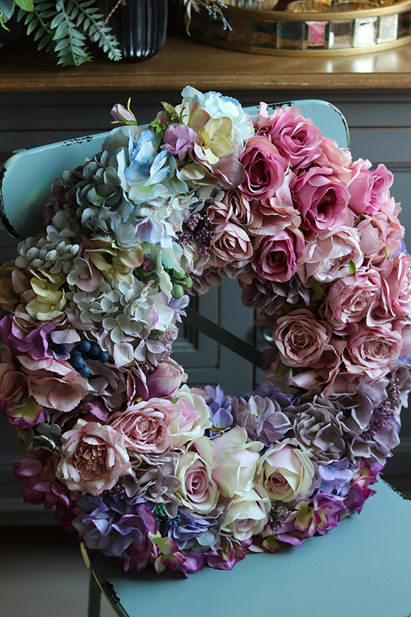 Bogactwo Natury Fiolet, duży wianek na drzwi, śr.50cm