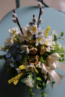 Geraya Gold, wielkanocny mini - stroik w złotym naczyniu, wys.27cm