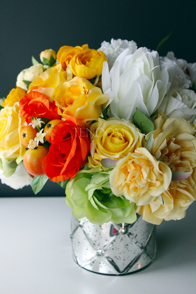 dekoracja kwiatowa / bukiet Pomarańczowa Energia wys.35cm, szer. 40cm