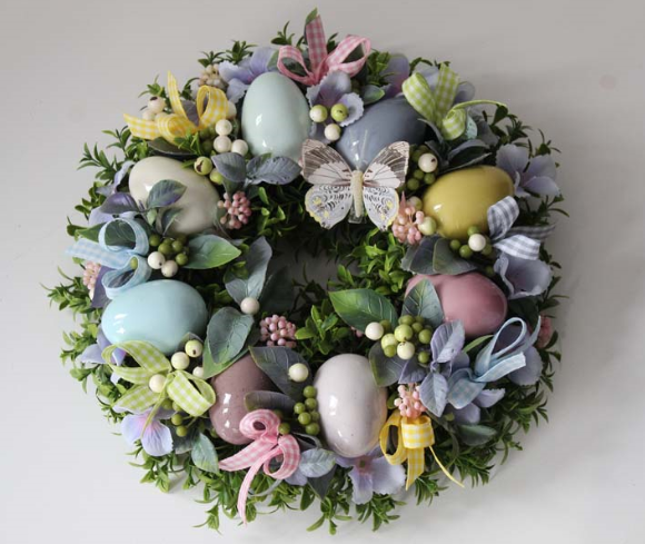 Butterfly wielkanocny wianek na drzwi / stroik na stół, śr.30cm