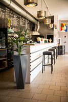 Rossa donica ciemny marmurek z wewnętrzną półką 45x90cm