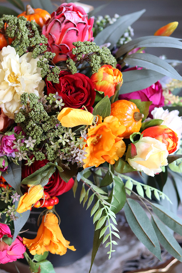 Autumn Colours, box jesienny z dyniami, wys.50cm