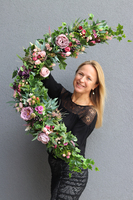 fioletowa girlanda kwiatowa, Moko Fiolettina, dł.150cm   