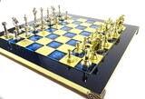 ekskluzywne klasyczne szachy metalowe, Staunton, wym.36x36cm 