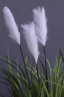 Fiberglass Grande Felina, sztuczna trawa z kłosami w kwadratowej donicy, wys.125cm