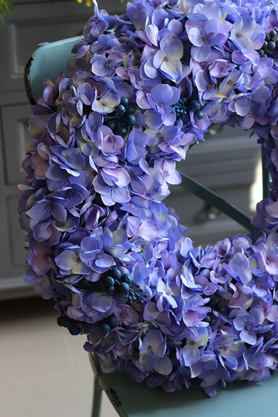 Fioletowa Hortensja Benicja, ogromny wianek, śr.60cm  