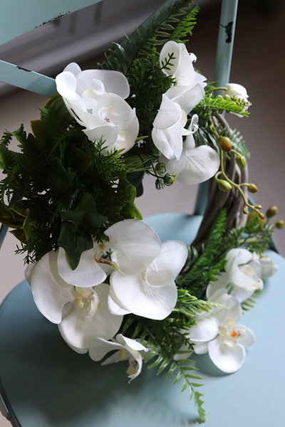 egzotyczny wianek Orchidea Kamoa, śr.35cm 