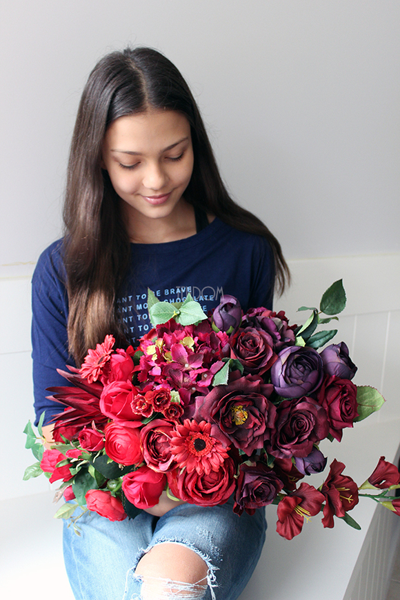 bukiet / kwiatowa kompozycja Red Fire 2, wys.28cm