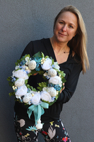 uroczy wianek Niebieska Wiosna, śr.30cm