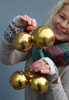 Złote Jabłka, komplet 6 - ciu zawieszek, śr.7cm