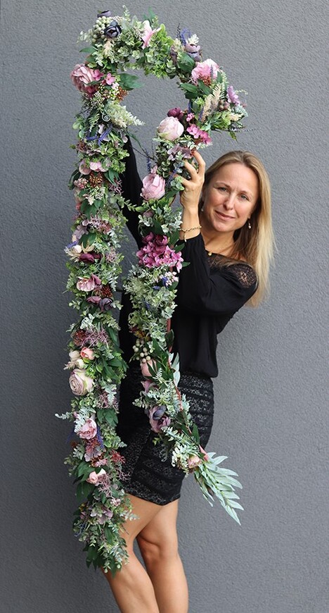 delikatna girlanda kwiatowa, Moko Fiolettina Small, dł.100cm  
