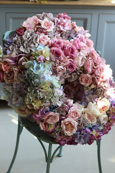 Bogactwo Natury Fiolet, duży wianek na drzwi, śr.50cm