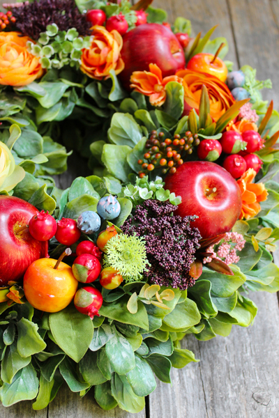 jesienny wianek Pomarańcz, śr.36cm 