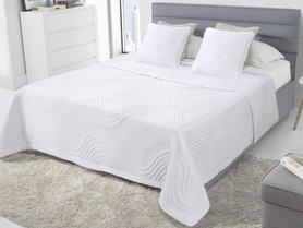 Teresa, satynowa narzuta, biel, wym.240x220cm+poszewki 2szt.45x45cm