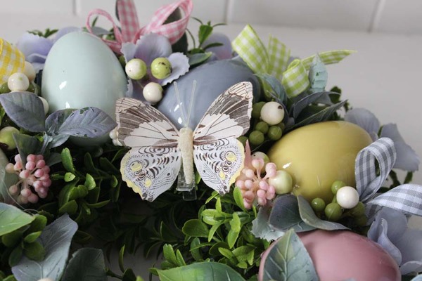 Butterfly wielkanocny wianek na drzwi / stroik na stół, śr.30cm