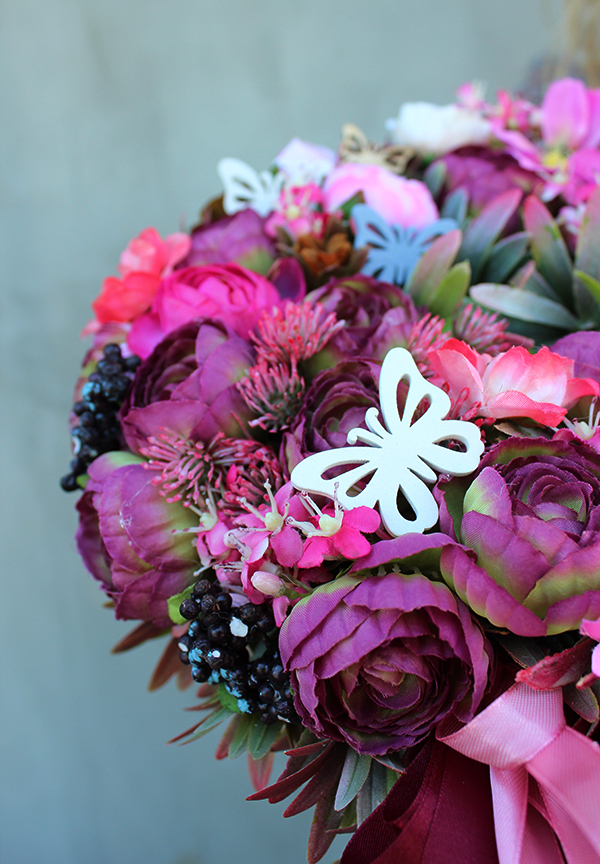 Trello, wianek na drzwi w intensywnych barwach, śr. 28cm