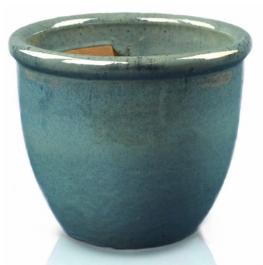 klasyczna ceramiczna donica w kolorze morskim, wym.40x32cm