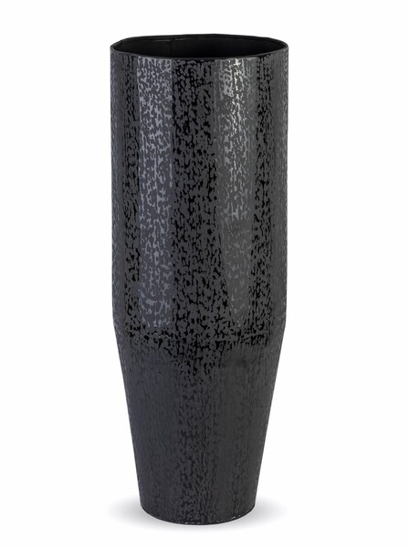 elegancki metalowy wazon, Narcissa Black, wym.82x31x31cm